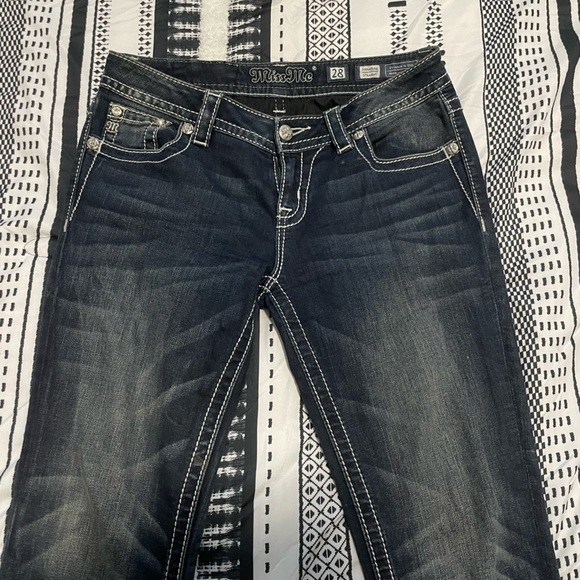 Miss Me Boot Zebra Rhinestone Jeans - Picture 2 of 3